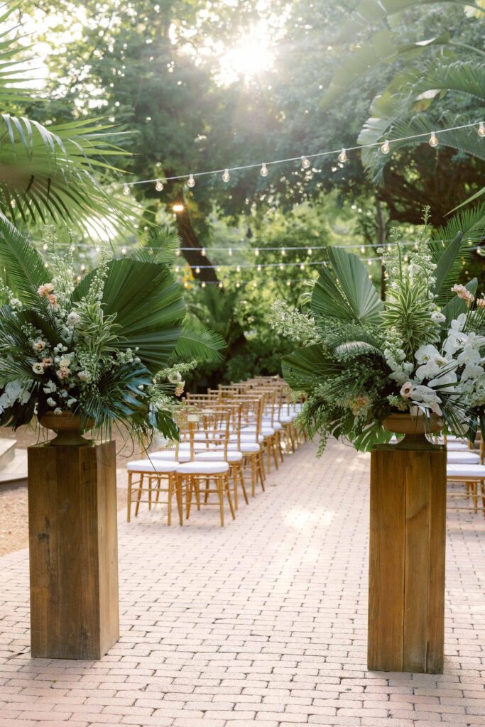 A garden wedding ceremony at The Hemingway Home in Key West