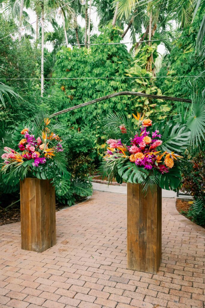 A tropical garden wedding ceremony in Key West